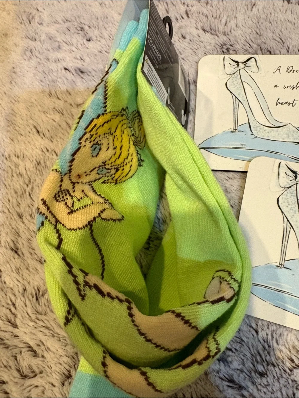 Disney Tinkerbell Crew Socks and Two Coasters - NWT